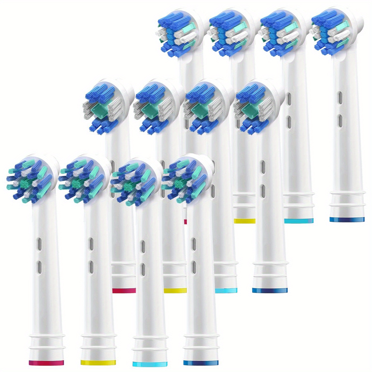 Têtes de brosse à dents de rechange compatibles avec Oral-B, 4/8/12 pièces têtes de brosse à dents électrique têtes de brosse pour Oral B remplacement Hea: Bleu