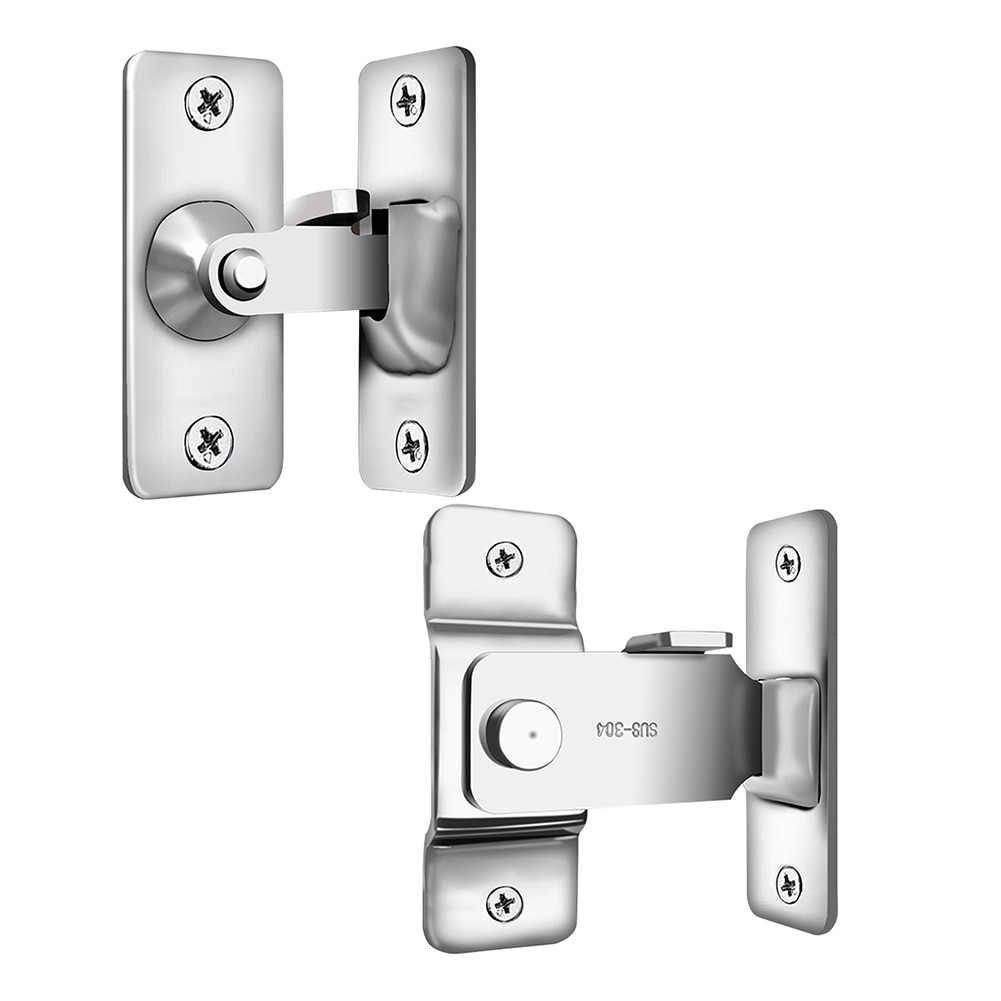 90 Degree Stainless Steel Hasp Latch Lock Door Lock Furniture Right Angle Sliding Hardware Home Safety Screw Locker