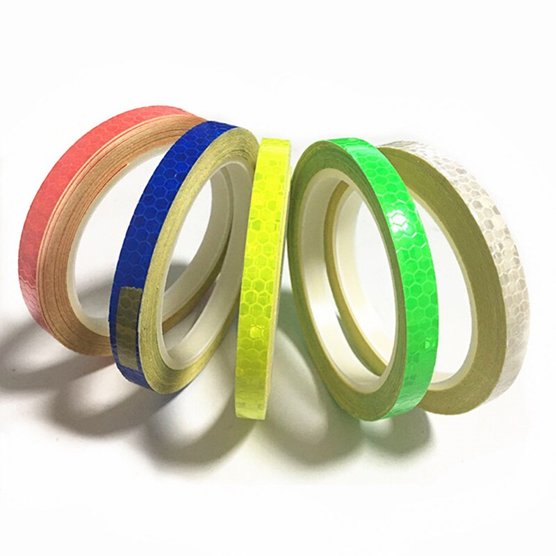 Sykkel reflekterende klistremerker sykling fluorescerende reflekterende tape mtb sykkel teip sikkerhetsdekor klistremerke tilbehør 1 cmx 8m