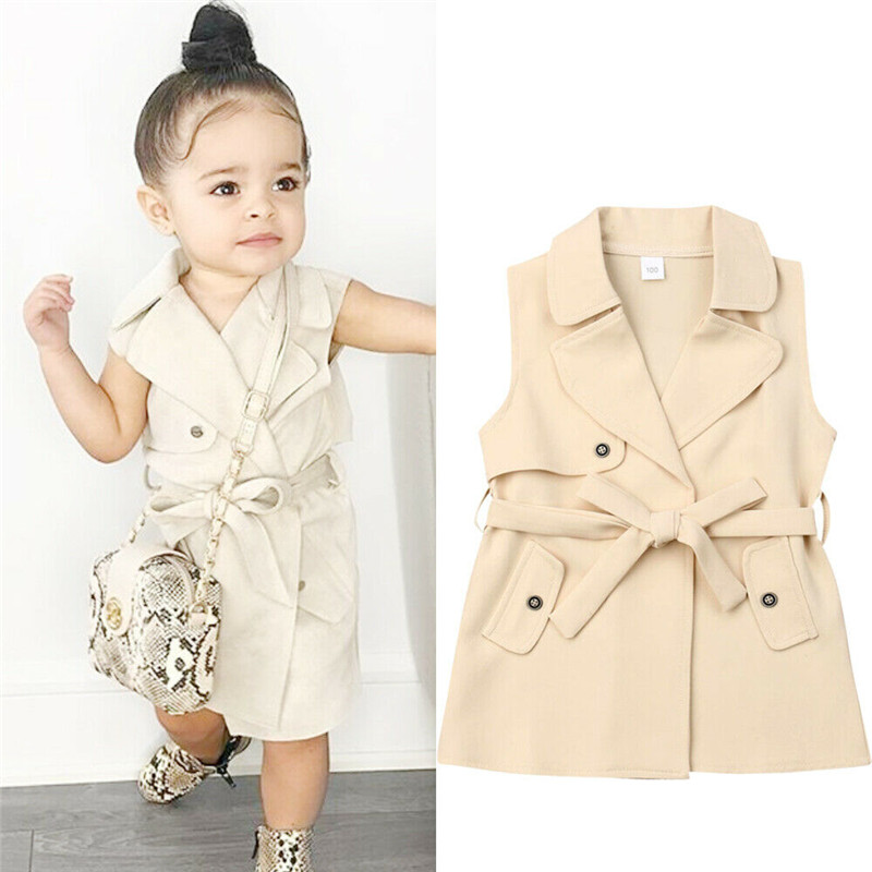 Trench-Coat sans manches pour bébé fille, veste coupe-vent, vêtements d'extérieur, nouvelle