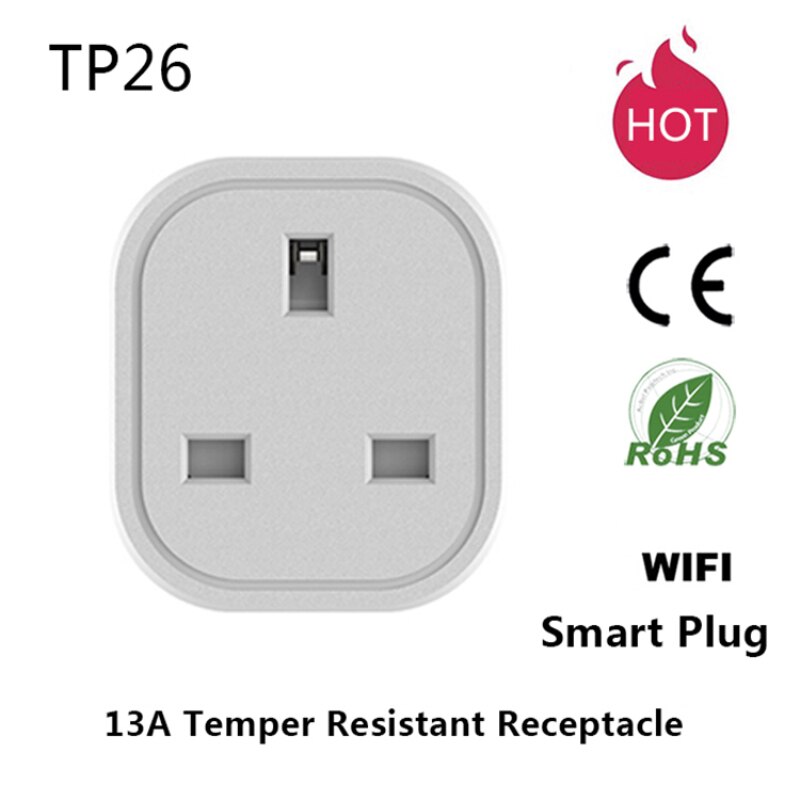 WIFI Wireless UK Plug Voice Control Remote Socket Smart Timer Plug Home Fire Retardant PC Smart Power Socket For Alexa Google