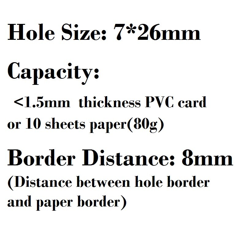 7*26mm Lotus Hole Punch for PVC Card, Protective Film, Tag, Photo, Restaurant POS Cards; Durable DIY Hand Tools