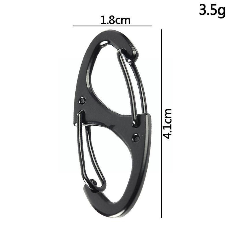 2/5/10pcs Aluminum Chain Clip Double Snap Hook Karabiner Snap Camping Hook Balck Ring B7i9