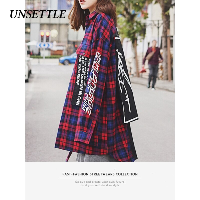 2020aw efterår harajuku japansk skjorte patchwork plaid mænd/kvinder streetwear print afslappet langærmede oversize skjorter herre toppe