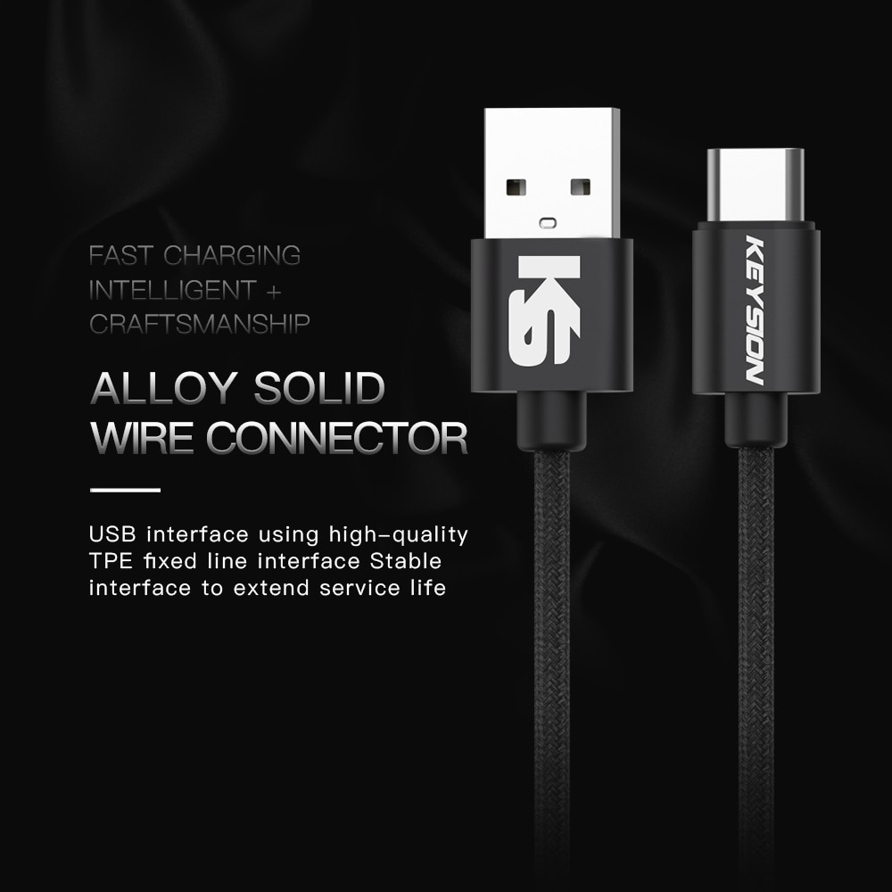 KEYSION USB Typ C Kabel für Xiaomi Redmi Hinweis 7 mi9 USB Kabel für Samsung S9 Schnelle Ladung Draht USB-C praktisch Ladung Schnur