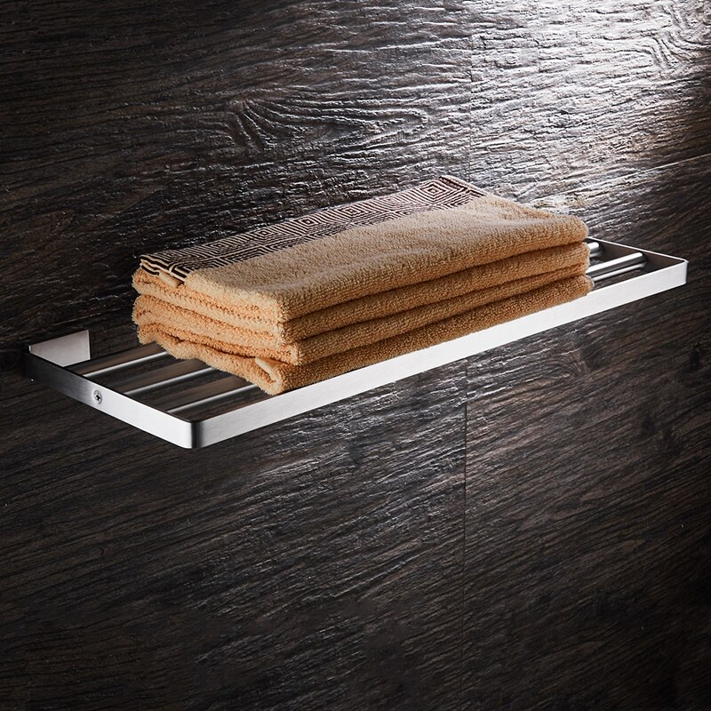 Badkamer Handdoek Rek Roestvrij Staal Geborsteld Wall-Mount Handdoekhouder Handdoek Plank Acessorios