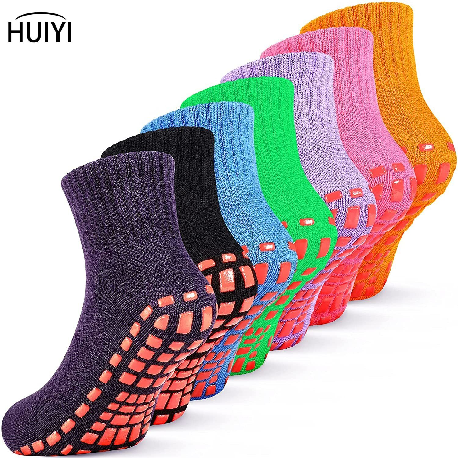 Calcetines antideslizantes con trampolín para mujer, medias antideslizantes con pinzas adhesivas para Pilates, Ballet, Barre y Yoga