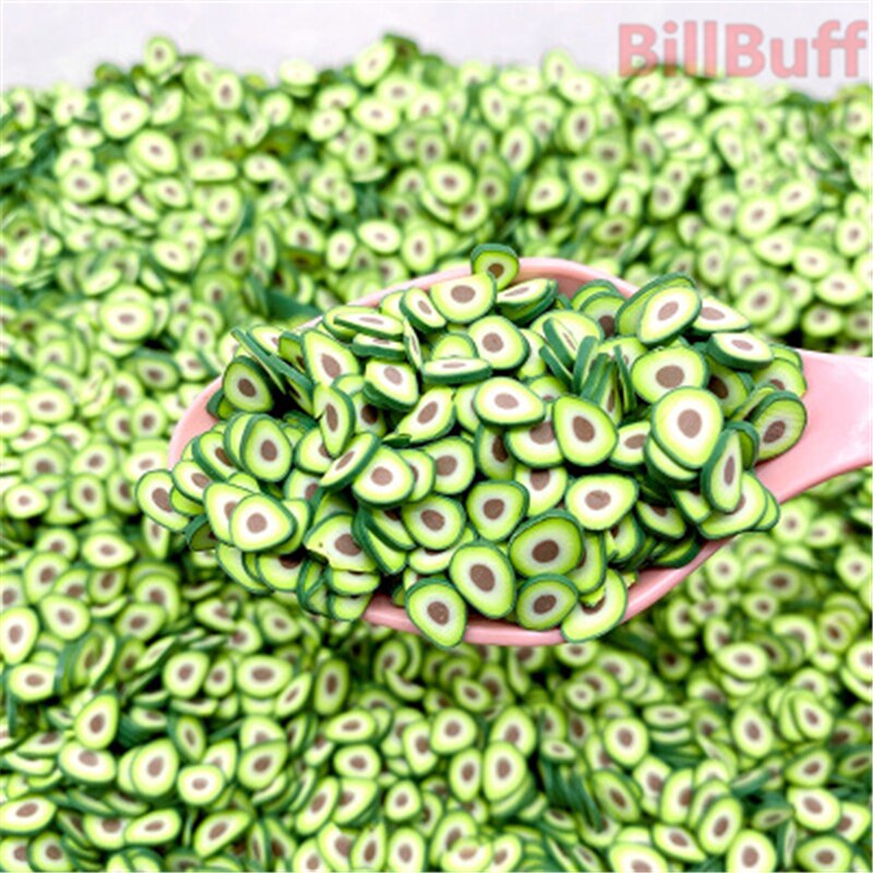 1000pcs/set Cake Fruit Slices Decor Additives For Slime Filler Supplies Clay Accessories Lemon For Nail Art Slime For Toy: green