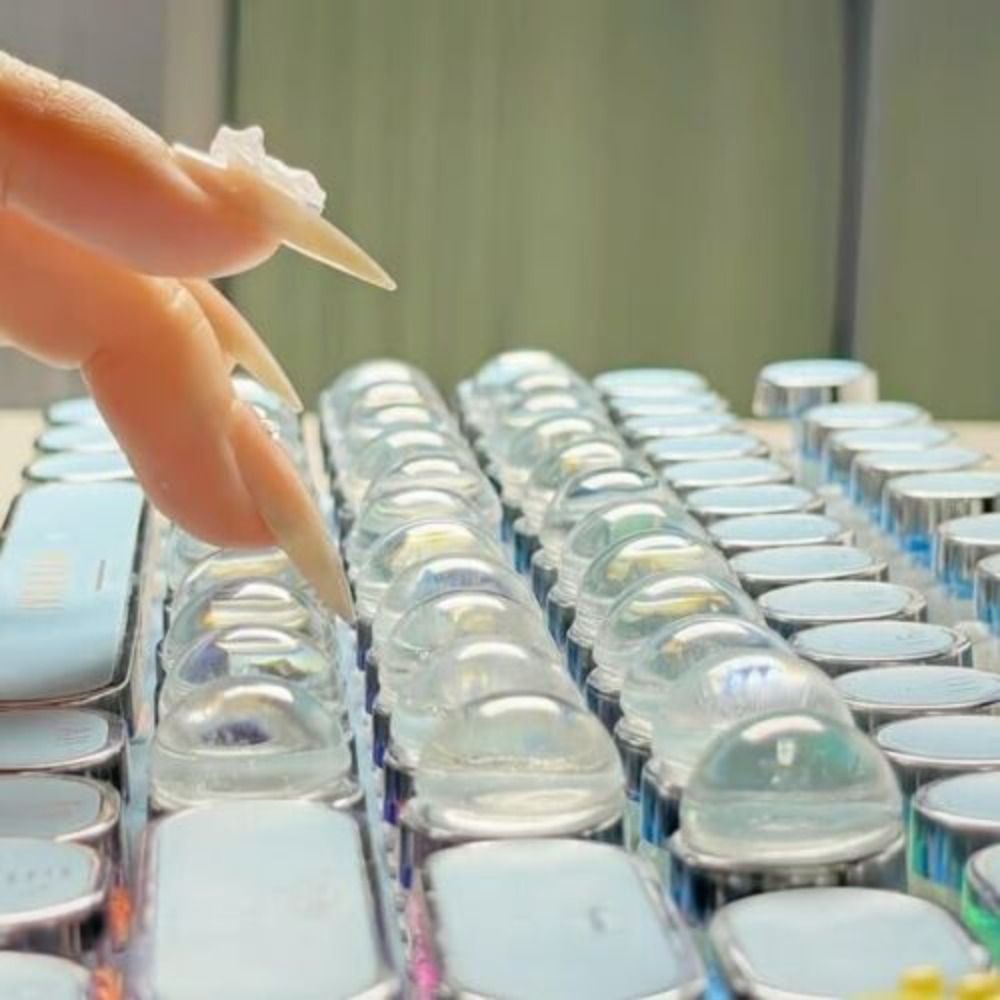 Silicone Nail Art Keyboard Sticker Transparent Hemispherical Keyboard Stickers Nail Art Typing Assistant