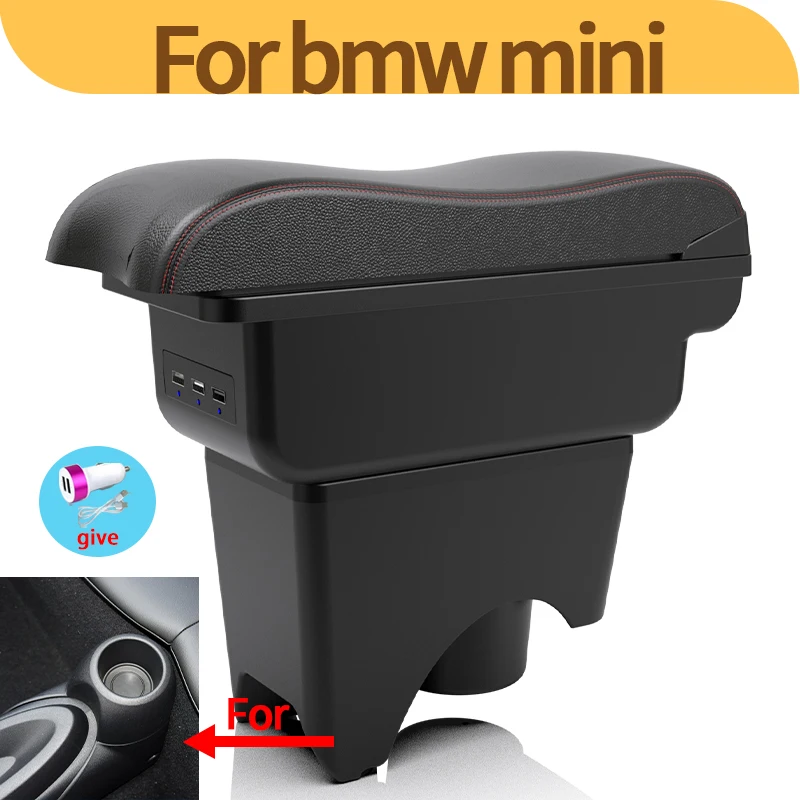 Para MINI Cooper caja de reposabrazos para Countryman R50 R52 R53 R56 R57 R58 R60 F55 F56 F57 F60 caja de reposabrazos de coche accesorios de reequipamiento