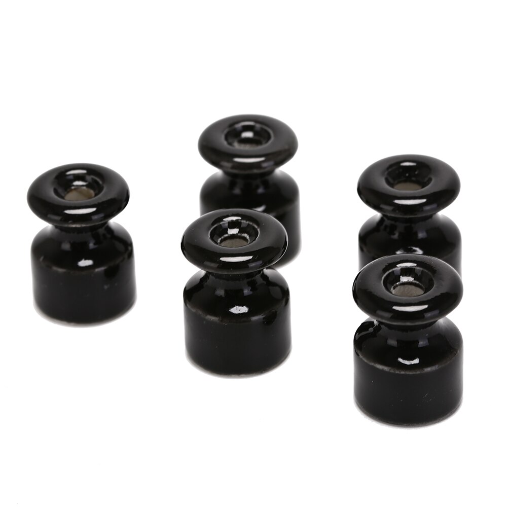 5pcs/lot Porcelain Insulator for Wall Wiring Ceramic Insulators High Frequency Electric Porcelain Ceramic Insulator: Black