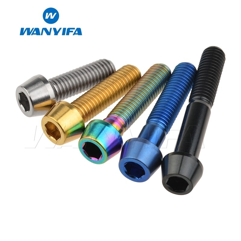 Wanyifa titan bolter  m8 x 35 40 45 50 70mm unbrakonøkkel konisk skrue for sykkel motorsykkel bil klasse 5 titan ti bolt