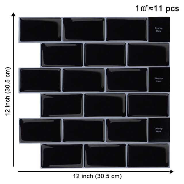 EasyTiles Peel And Stick Kitchen Splash Plate Tile, Household Waterproof And Antibacterial Self-Adhesive Wall Tiles-1 Sheet: T80058