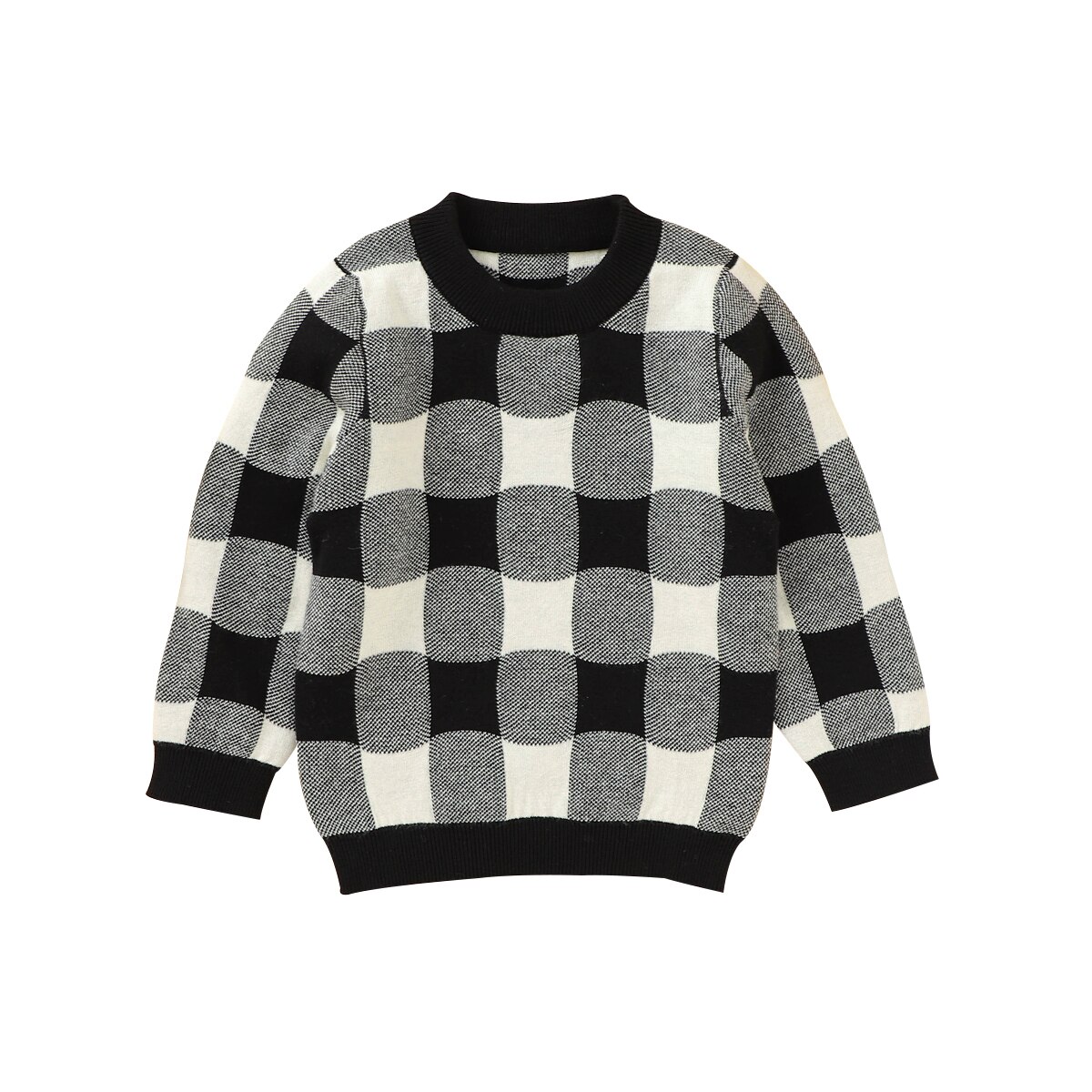 Koreańnarty dzieci niemowlę chłopiec dziewczyna sweter z dzianiny z długim rękawem wokół szyi dzianiny szczyt z dzianiny jesień zima moda pled sweter: 6 m