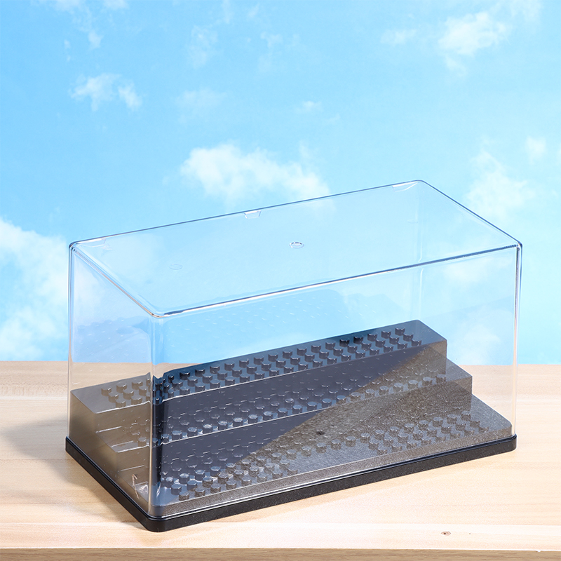 Vitrine 2/1 Stück Acryl-Minifiguren Stapelbare Staubdichte Baustein-Aufbewahrungsbox