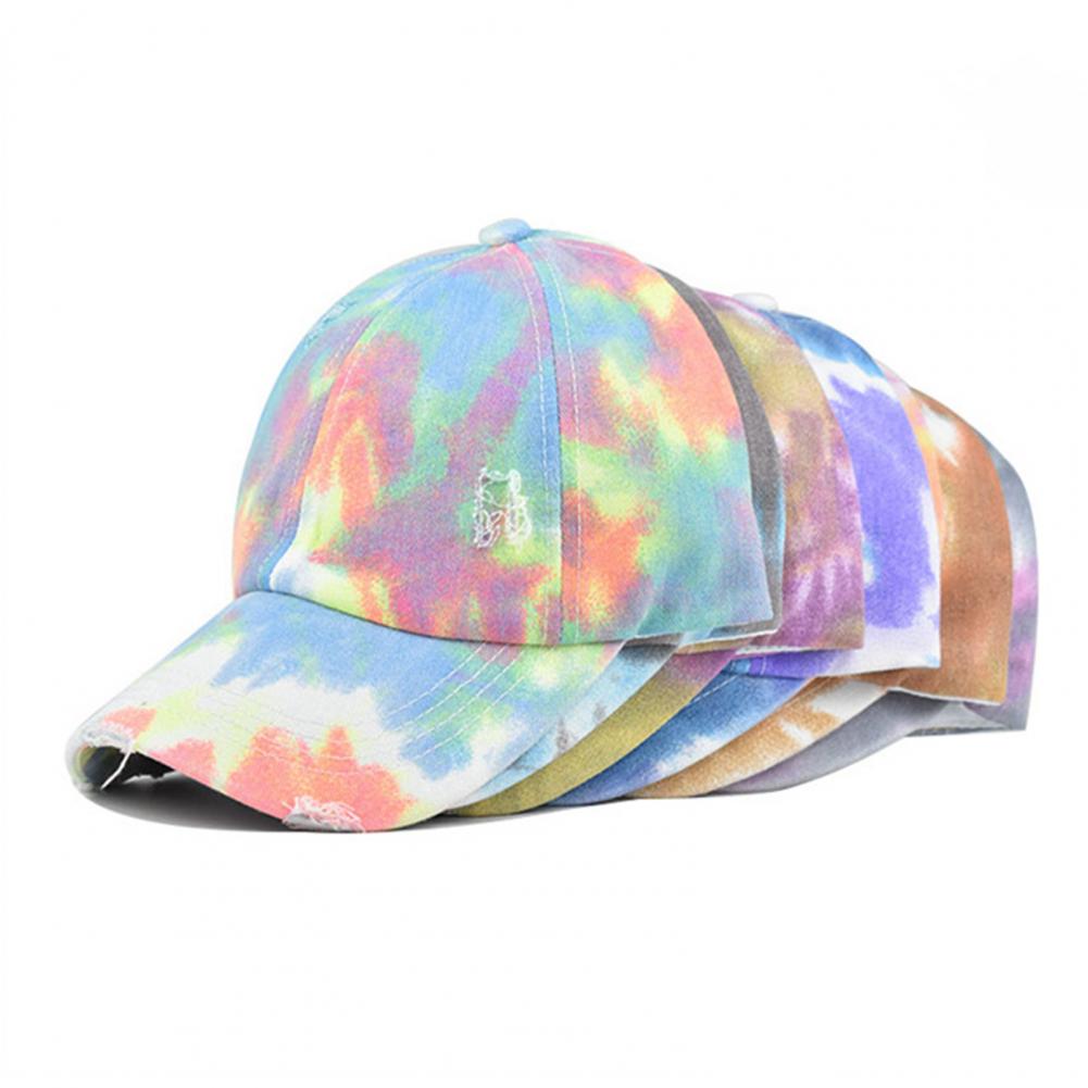 Hats Tie-Dye Style Ventilate Cotton Candy Color Baseball Cap for