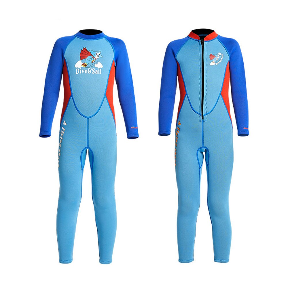 2.5mm Neoprene Wetsuit for Kids Boys Long Sleeves Sun Protection Children Diving Suits Surfing Underwater Swimming Training