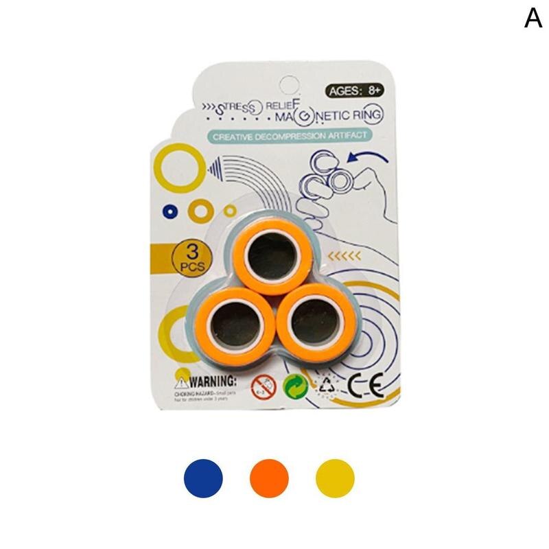 Magnetische Armband Ring Anti-Stress Volwassen Kids Unzip Speelgoed Magic Ring Props Gereedschap Relief Focus Kids Decompressie Fidget speelgoed: Oranje