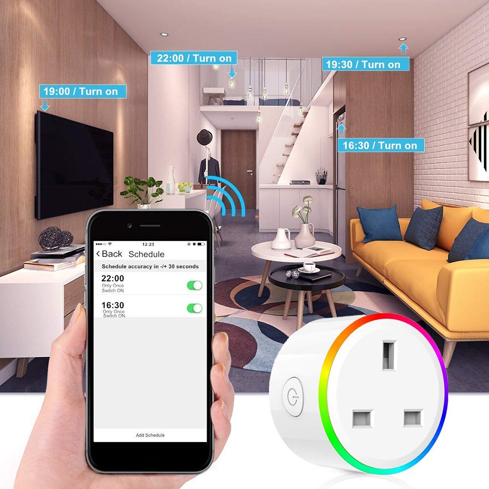 Night Light Smart Socket Timing With Indicator Outlet Power Switch Voice US Plug Mini Dimmable Wireless Remote Control Home WIFI