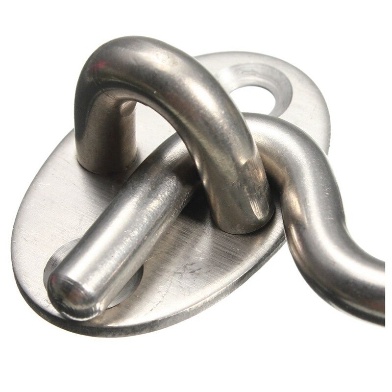Stainless Steel Heavy Duty Cabin Hook And Eye Lock For Shed, Gate Or Garage Door (200 Mm/8 Inch)