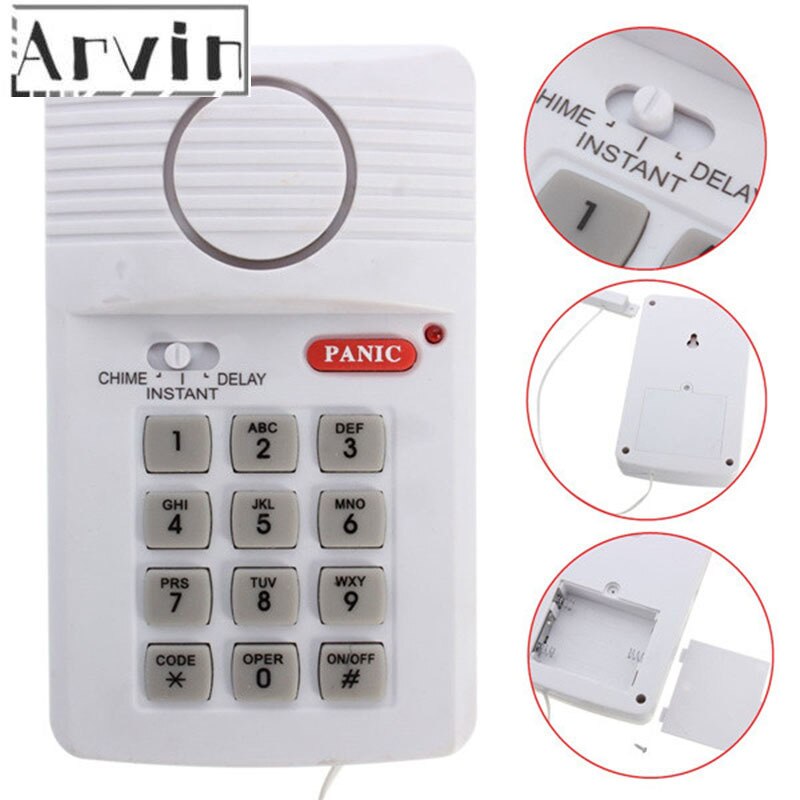 Security Keypad Door Window Alarm System With Panic Button For Home Garage Alarm Systems