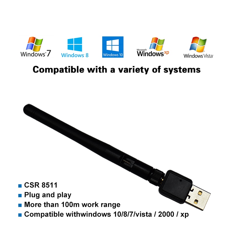 FEASYCOM Long Range Bluetooth USB Adapter Wireless Bluetooth 4.0 CSR chip dongle for Windows 10 8.1 8 7 XP vista