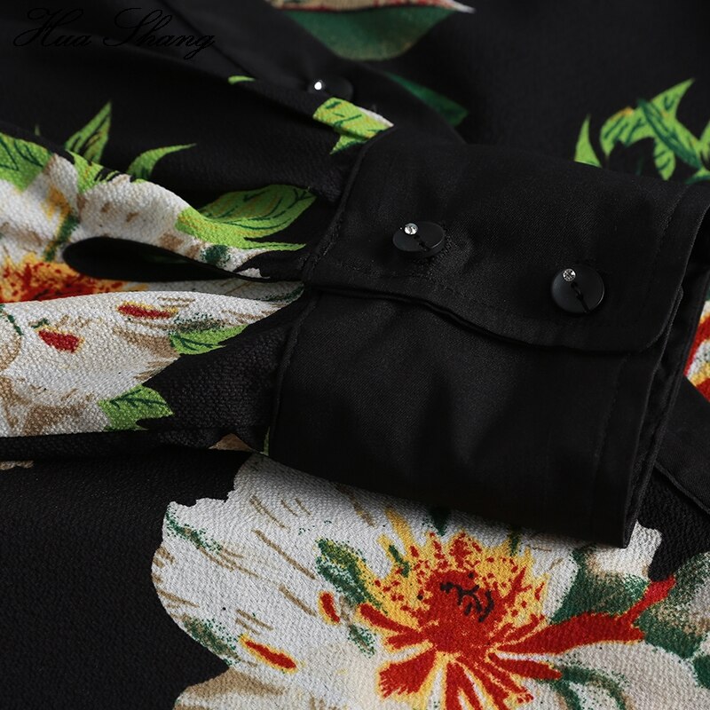 Lange Boho Kleid 6XL 7XL Frauen Plus Größe Schwarz Hemd Kleid Herbst Taille wickeln Volle Hülse Blumen- drucken Büro max Dame Kleid