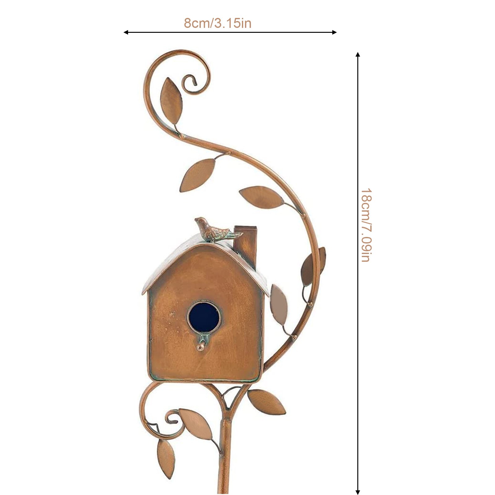 Birdhouse Garden Stakes Bird's Nest Waterproof Rust-proof Outdoor Long-lasting Beauty Metal Multi-size Resting Place For Birds: A2