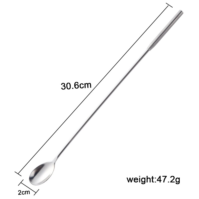 7 Color Cocktail Japanese Bar Spoon Long 304 Stainless Steel Spiral Pattern 12 Inch Bar Cocktail Shaker Wine Spoon Bar Tool: Silver