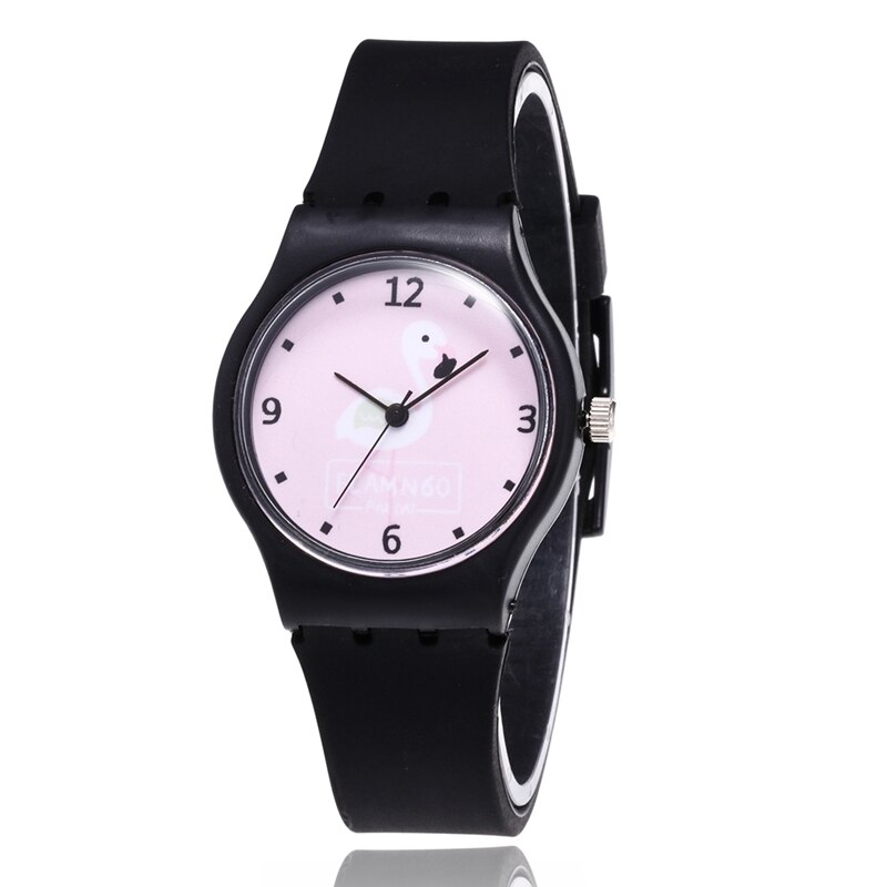 Silicone Candy Jelly Kleur Student Horloge Meisjes Klok Flamingo Horloges Kinderen Horloge Cartoon Kinderen Quartz Horloge