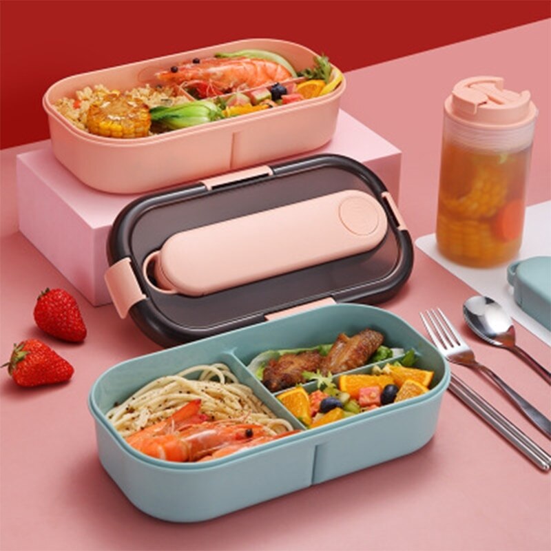 Magnetron Lunch Divisie Grids Box Servies Voedsel Opslag Container Kinderen Kids School Office Draagbare Bento Box Lunch Tas