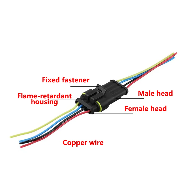 5 conjuntos amp 1p 2p 3p 4p 5p 6p maneira à prova dwaterproof água elétrica auto macho fêmea conector plug com chicote de cabo de fio para carro motocicleta