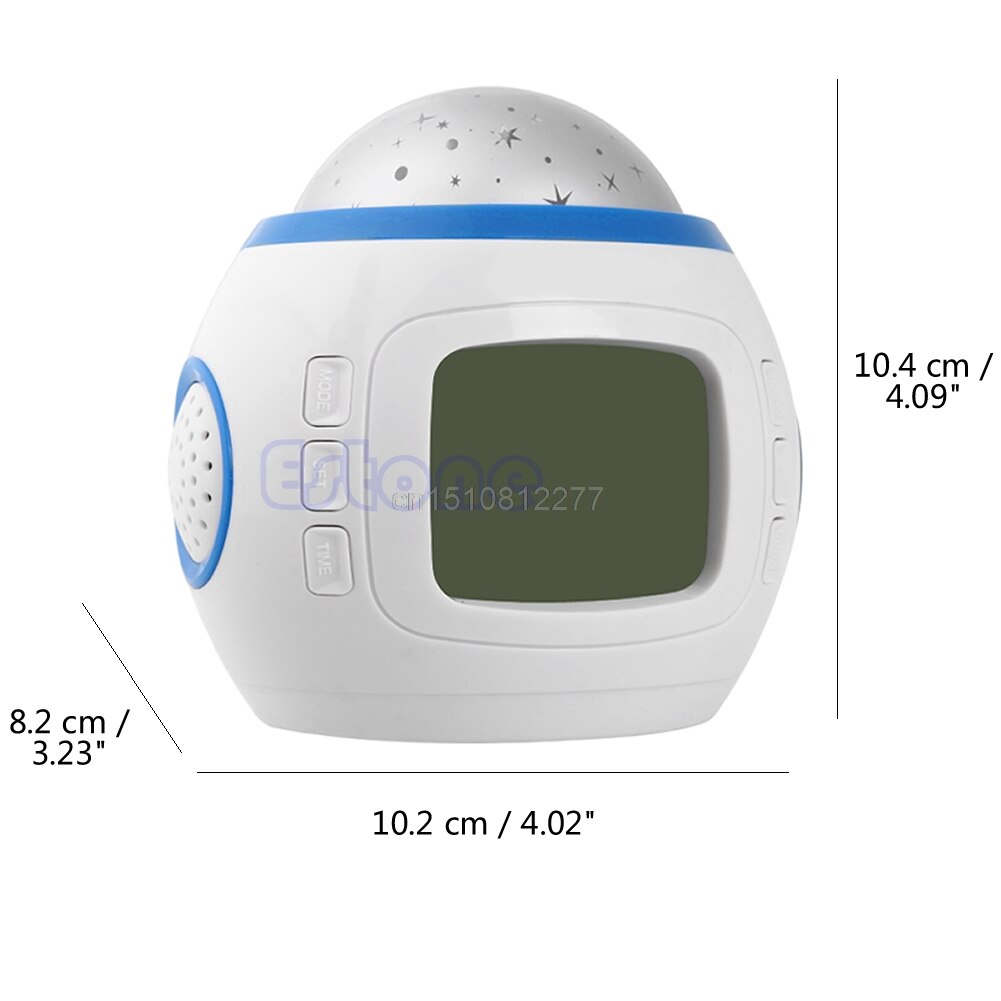 Muziek Wekker Kinderen Baby Kamer Sky Star Night Light Projector Lamp Slaapkamer Muziek Wekker D12