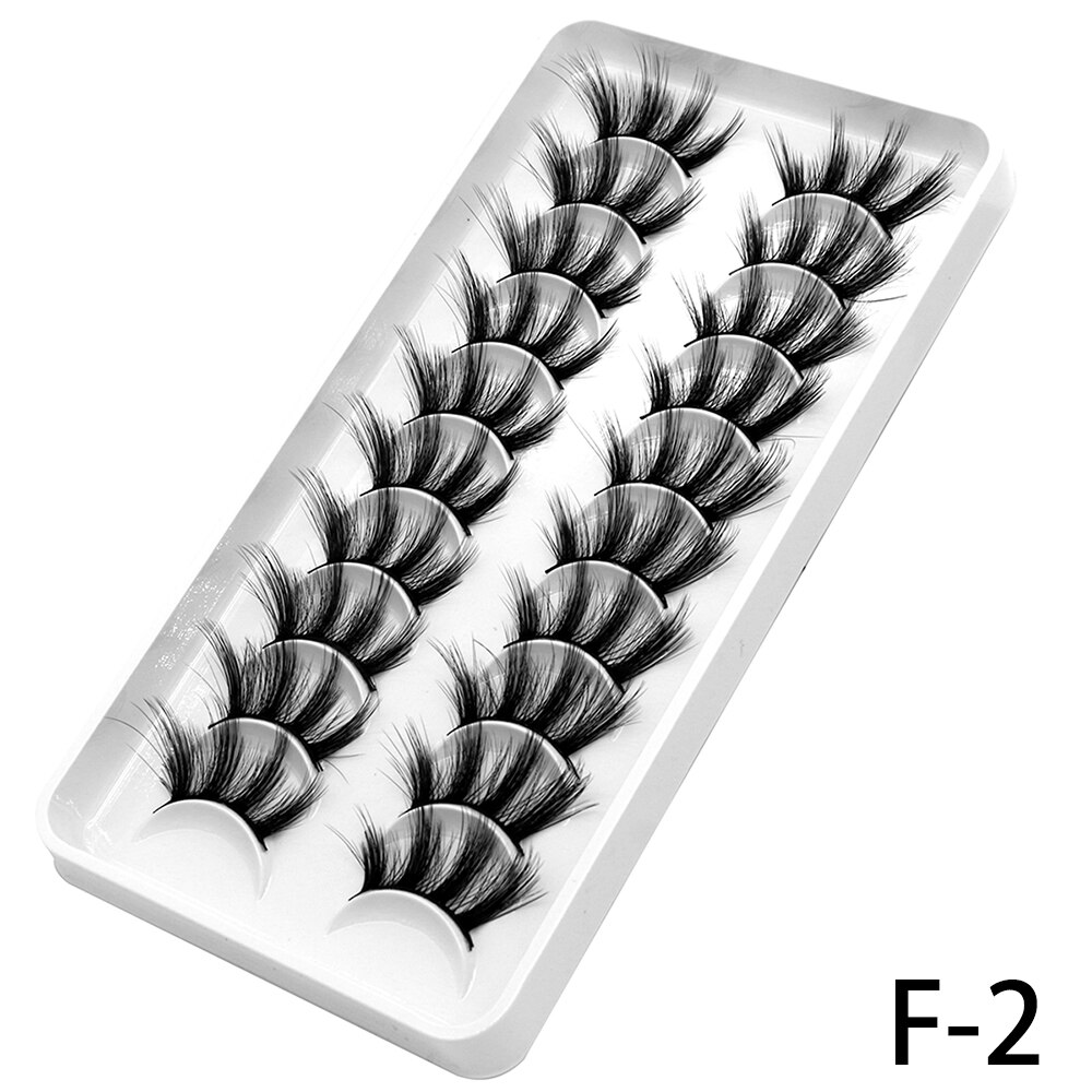 Groinneya 10 par fransar kors och tvärs halva ögonfransar naturliga lösögonfransar handgjorda faux 3d mink fransar ögonfransförlängning