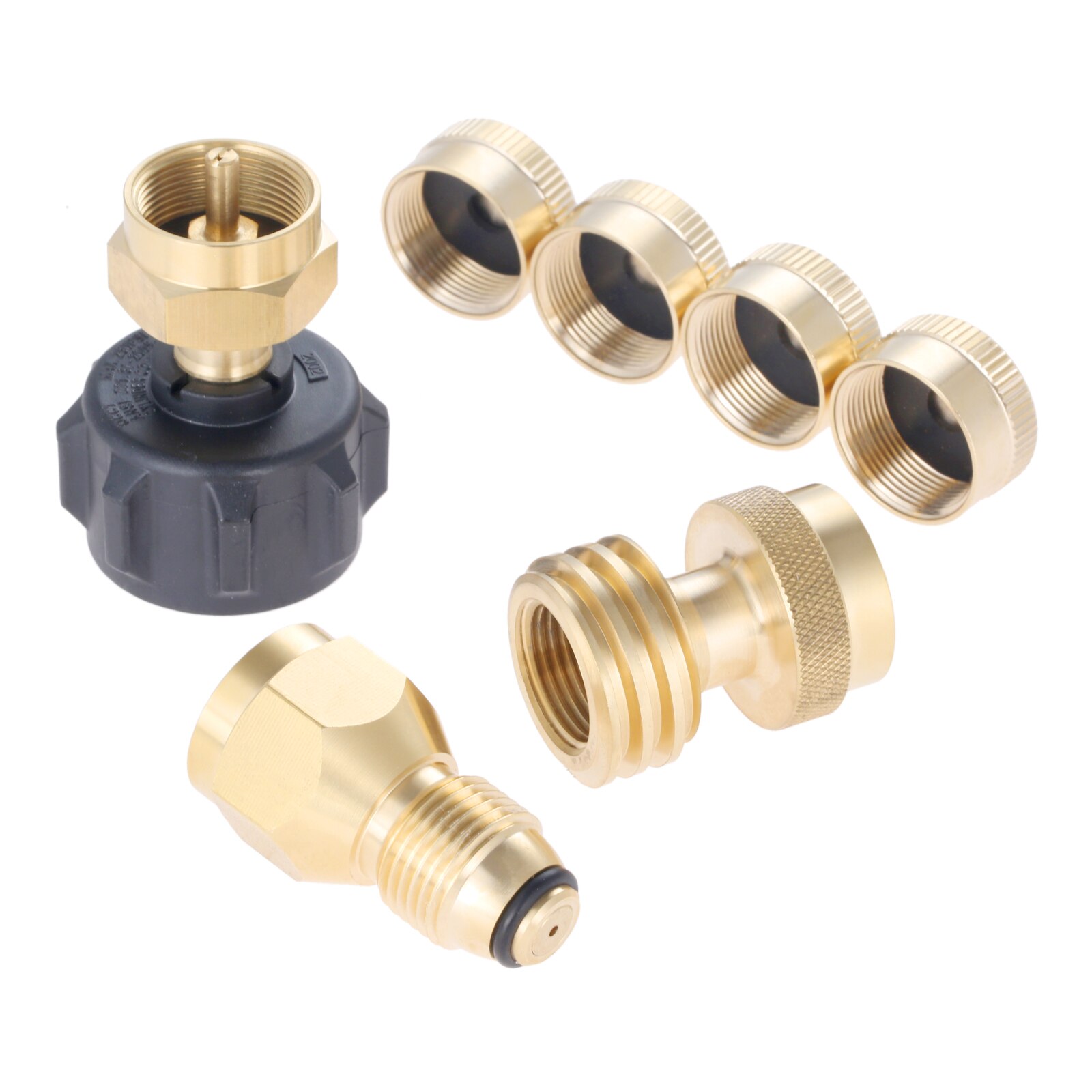 7Pcs/set Propane Refill Adapter &amp; Steak Saver Gas Grill Adapter for LP Gas Cylinder Canister Filler Coupler w/ Propane Tank Cap
