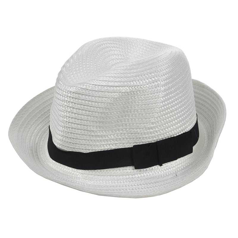 Asds-unisex zomer strand panama zonnehoed cubaanse stijl pet wit