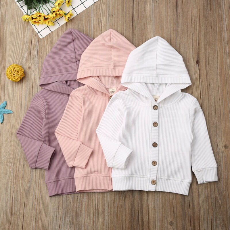 Inafnt Baby Meisje Jongen Gebreide Katoenen Jassen Knit Truien Vest Tops Warm Fall Kleding Solid Lange Mouwen Hooded Jassen 0-24M