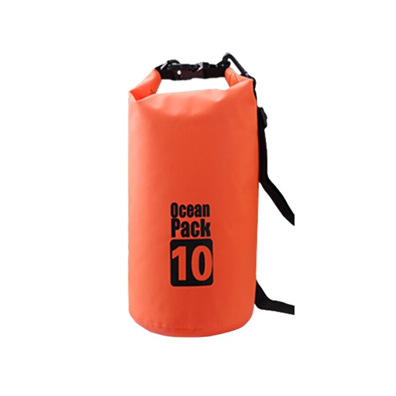 10l udendørs vandtæt taske camping trekking tør uigennemtrængelig rygsæk svømning strandcykel tilbehør havpakke vandafvisende: Orange