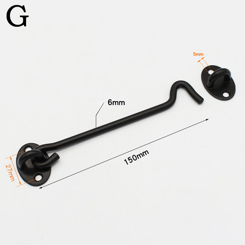 Door Bolt Stainless Steel Window Sliding Door Latch Cabin Hook And Eye Latch Lock Shed Gate Door Catch Silent Holder: 7