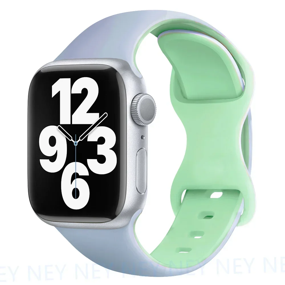 Silikonarmband för apple watch-band 44mm , 40mm ultra , 2 49mm 41mm, 45mm sportarmband, iwatch-serien 10 , 9 8/7 6 se, 5 , 4 42mm 46mm: Lila grön / 16mm