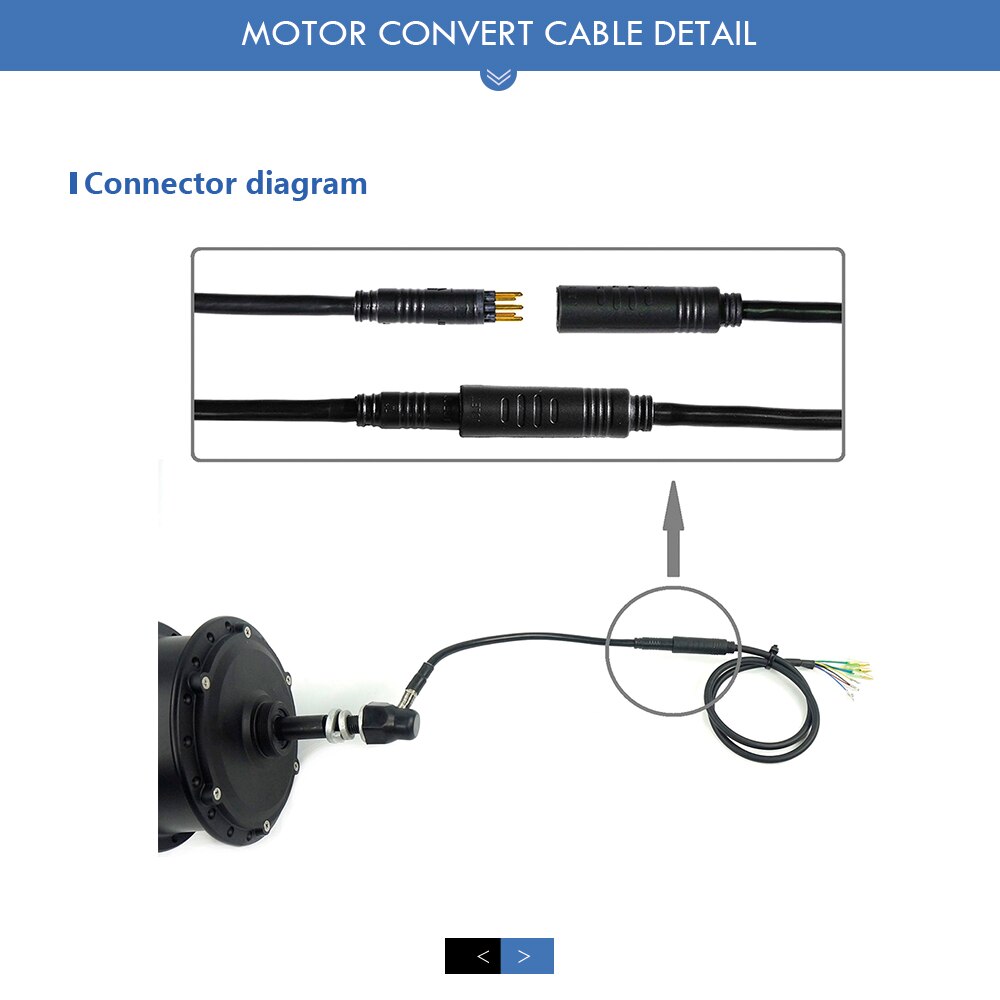 Ebike Julet Waterproof Cable 9 Pin e Bike Conversion Line Extension Adapte Cable 250W/350W/500W For Electric Bike Conversion Kit