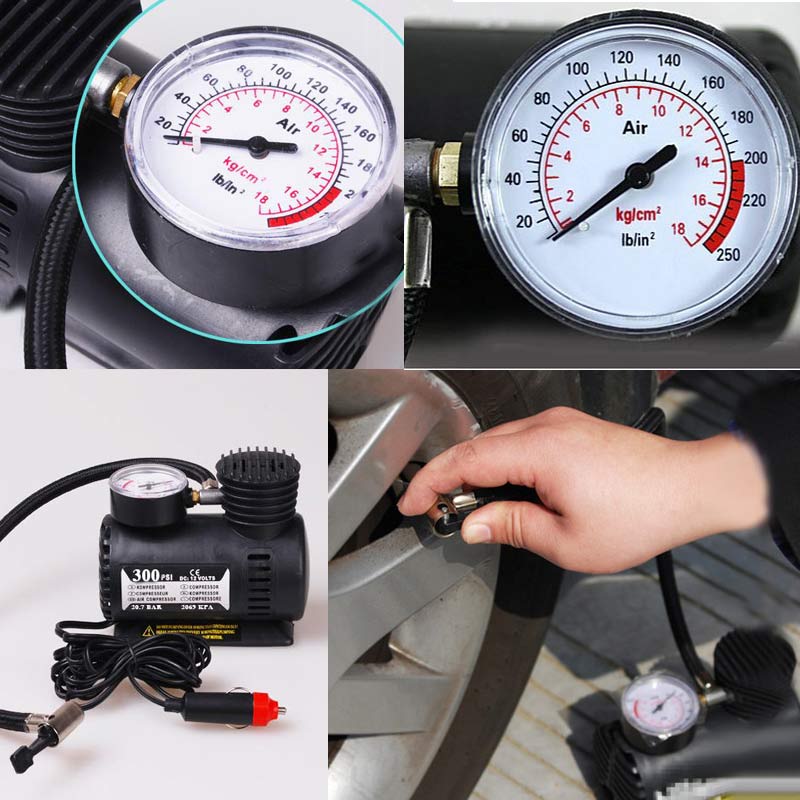 300PSI 12V Mini Pump Portable Air Electric Compressor Car Tire Motorcycle Basketball Football Air Inflator Pump