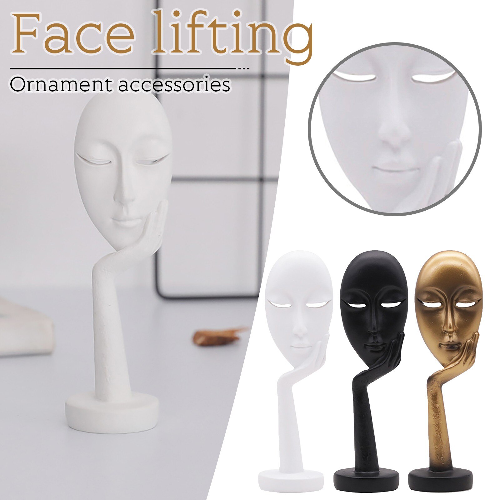 European Home Decoration Greek Sculpture Head Resin Statue Modern Abstract Sculpture Art Sketch Living Room Decor Resin Statue