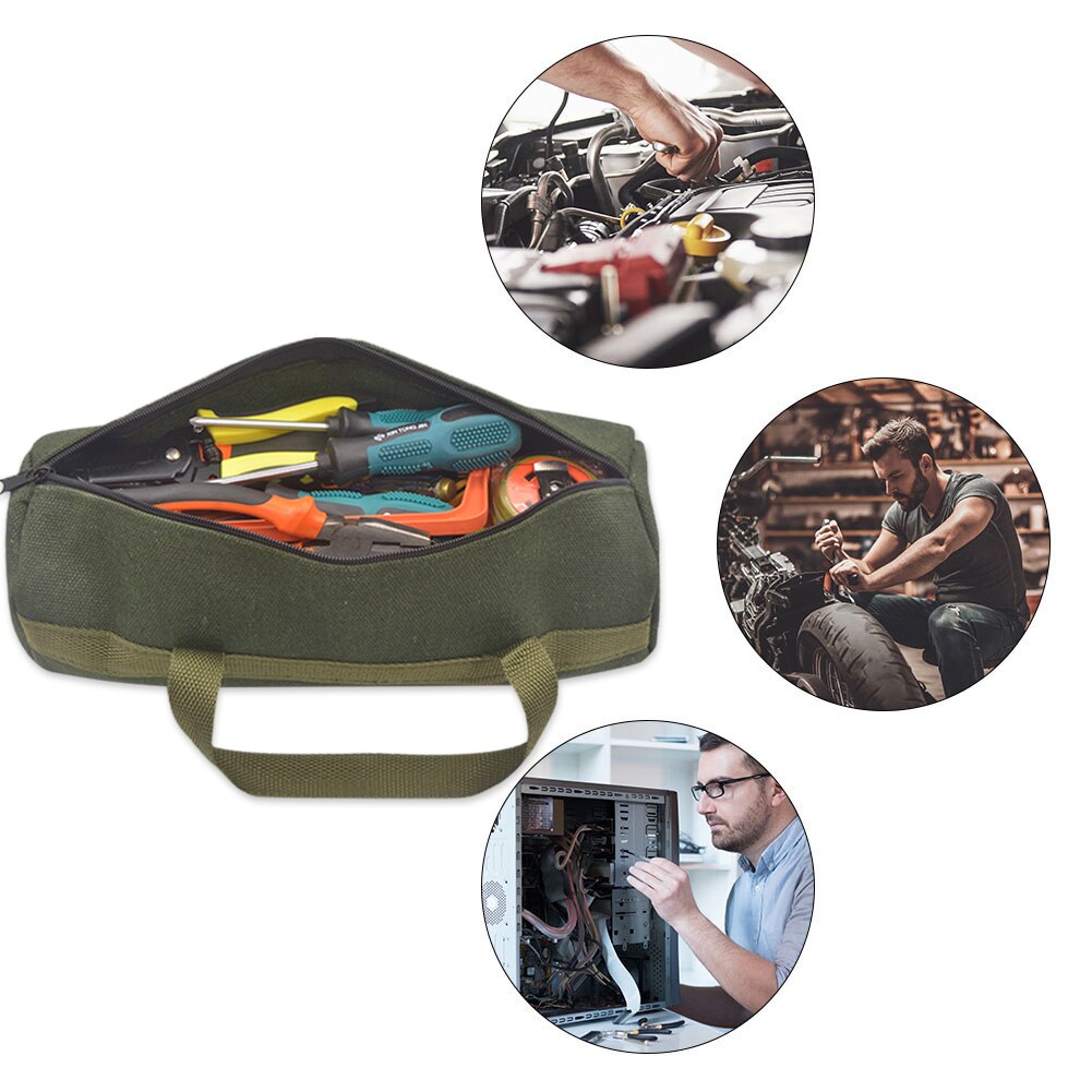 HAWKRY Canvas Tool Pouch - Heavy Duty Zipper Bag For Tool Storage & Organization