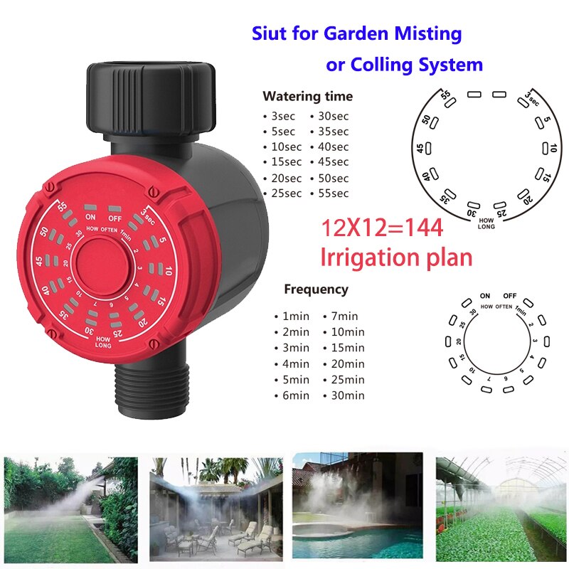 Waterproof Irrigation Timer Smart Irrigation Controller System Garden Watering Timer: WATER TIMER red