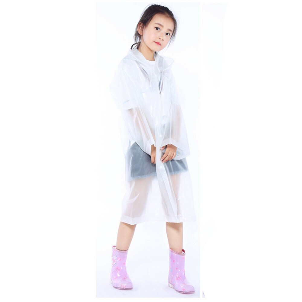 Portable Reusable Raincoats Children Rain Ponchos For 6-12 Years Old Convenient Outdoor Hiking Travel Rain Coat For Children: CL