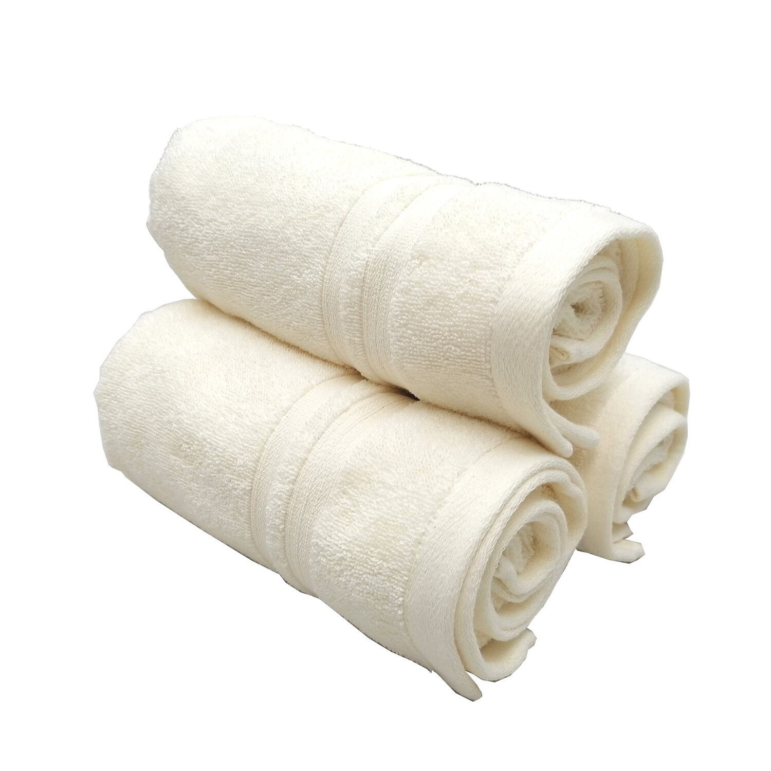 3 pièces 45x85 cm serviette pur coton ménage doux visage lavage serviette interrompu Couples absorbant serviette essuyer chaque visage serviette de bain: Ecru