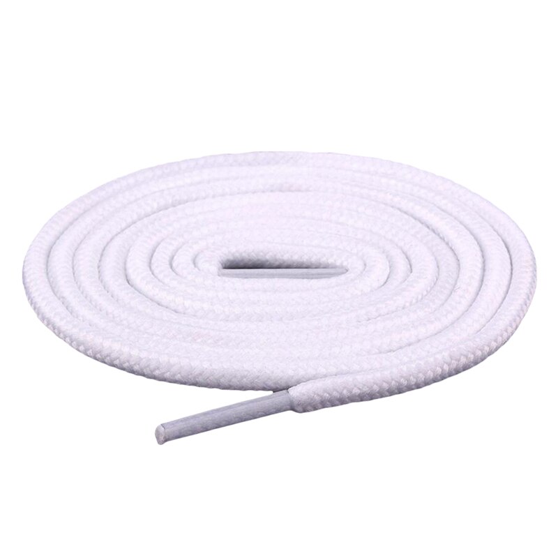 120cm lacets ronds Sneaker lacets de chaussures cordes lacets bottillons couleur unie botte de Sport dentelle chaussure athlétique ficelle 2 pièces/ensemble: white
