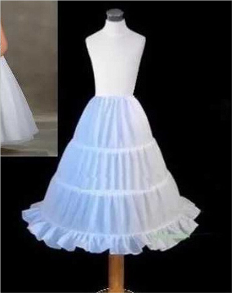 Formal 3 Hoops A-Line Children Kids Underskirt White Petticoats Cheap Wedding Underdress Accessories Crinolines Petticoat