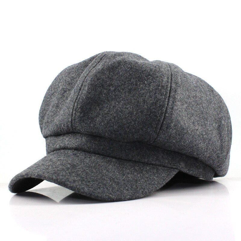 låve Oktagon Hatt - Britisk Stil Ull Baret - Høst/Vinter uformelt Lue til takrenne